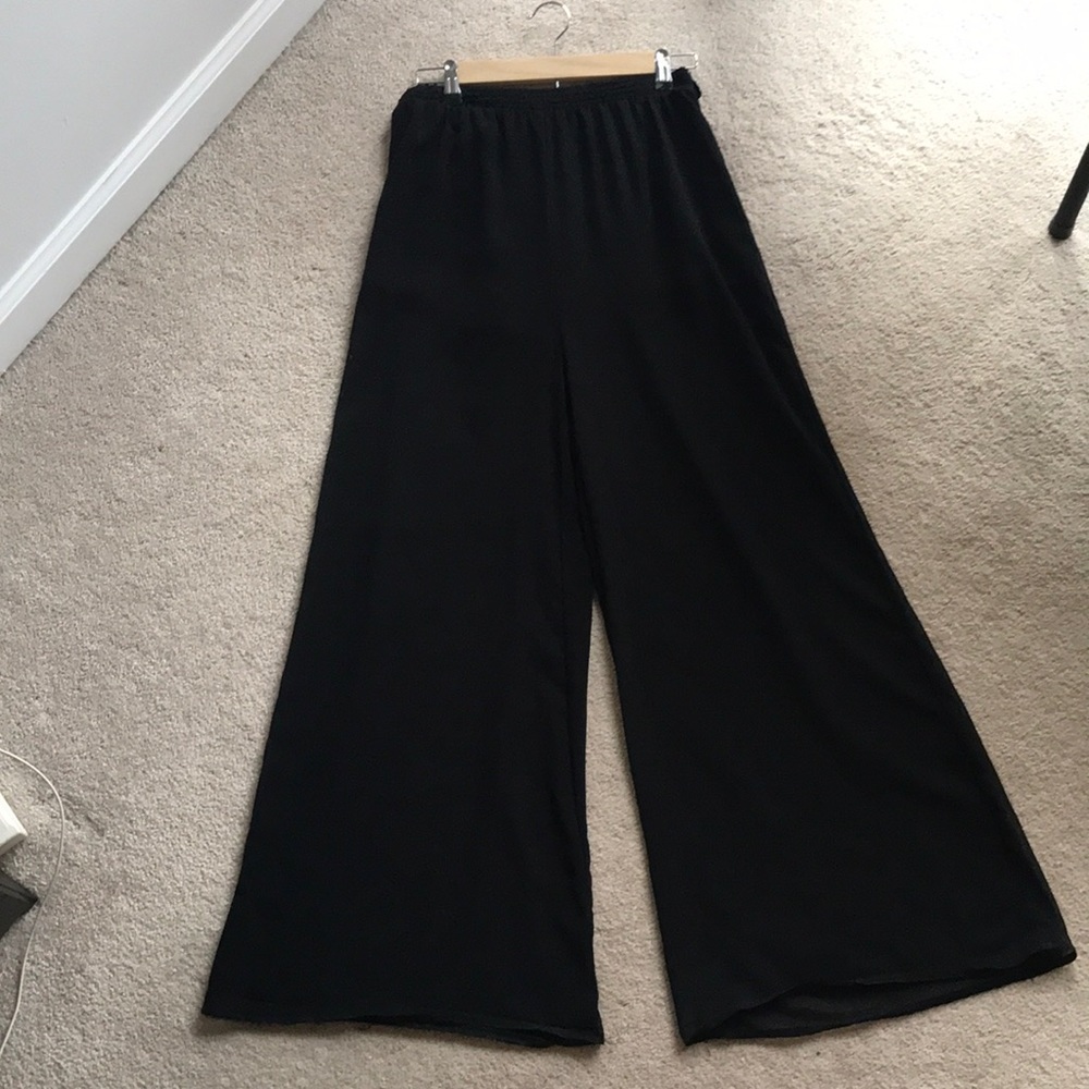 Black wide leg sheer pants